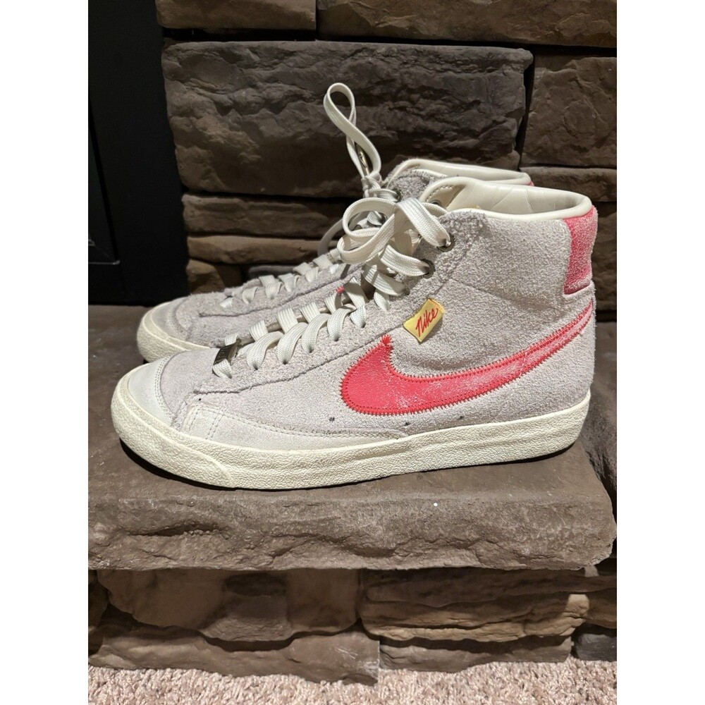 Size 8 Nike Blazer '77 Premium Mid Test of Time Shoe Red Pink Swoosh Suede Women